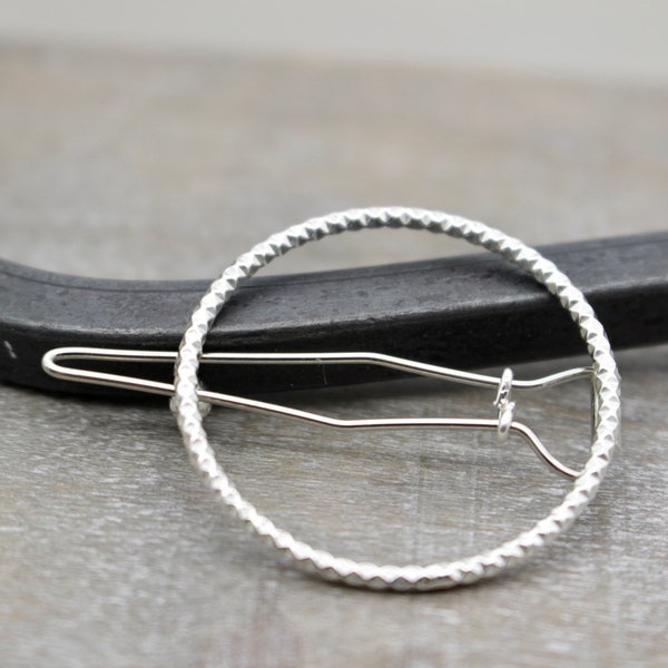 Silver Petite Round Barrette - Sterling silver barrette - silver barrette - hair accessories - hair jewelry - bangs barrette