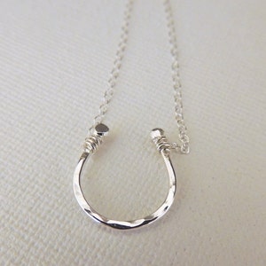 Horseshoe Necklace Sterling Silver Necklace Gift for her Horse Lover Lucky Charm Gift Jewelry / gift for mom image 5