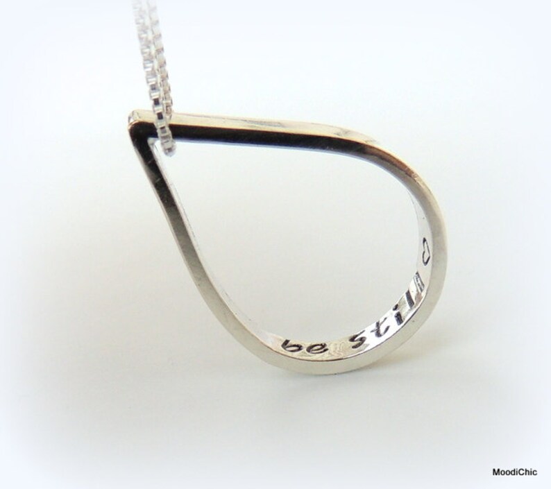Personalized Teardrop Charm Necklace Teardrop Charm Etsy