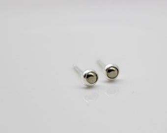 Tiny Pyrite Earrings - Sterling Silver 3mm Studs earring - Gift for her - pyrite post earrrings - Jewelry sale - small earrings