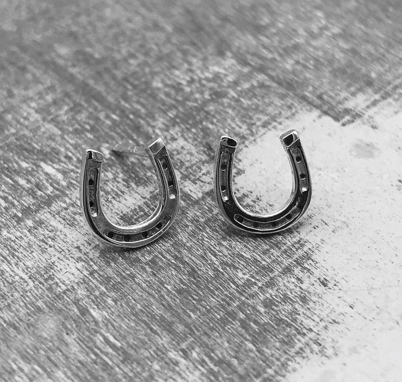 Small Horseshoe Studs Sterling Silver Horseshoe Earrings Etsy