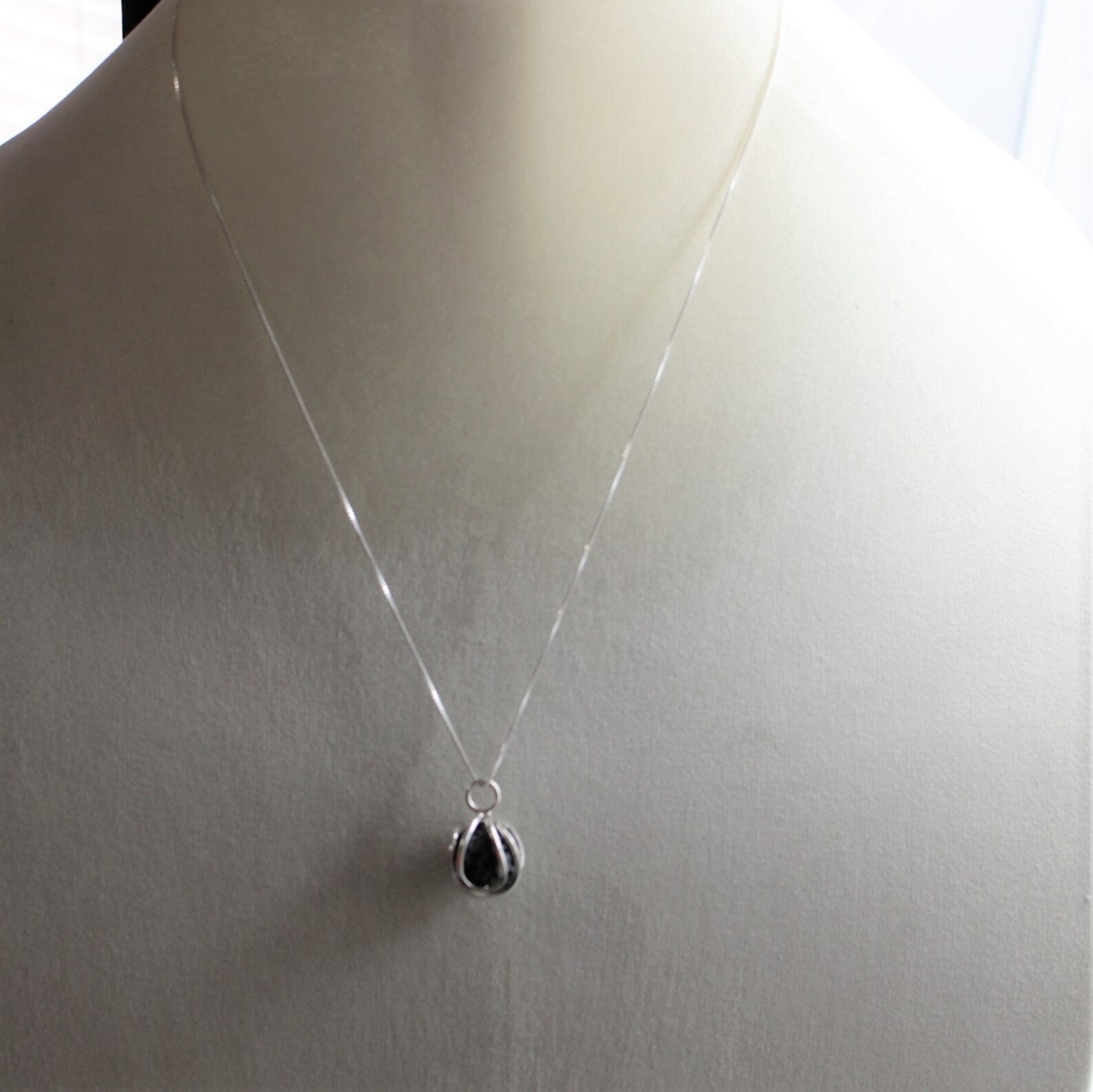 Aroma Therapy Necklace Sterling Silver Necklace Lava Bead Etsy