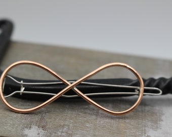 MEDIUM Infinity Barrette - Copper barrette - hair accessories - copper barrette - medium barrette - copper hair clip - gift