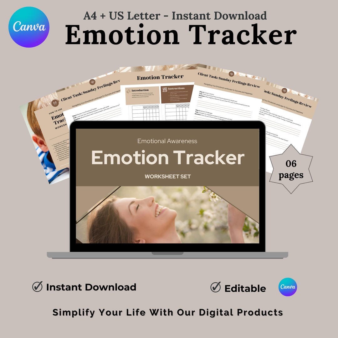 Emotion Tracker, Emotion Support Worksheet, Emotional Feelings Chart ...
