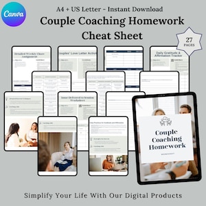 Couples Counseling Worksheet, Couple Coaching Therapy Worksheet, Healthy Relationship Communication Guide, Couples Activities Tools