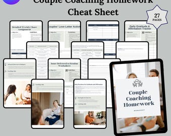 Couples Counseling Worksheet, Couple Coaching Therapy Worksheet, Healthy Relationship Communication Guide, Couples Activities Tools