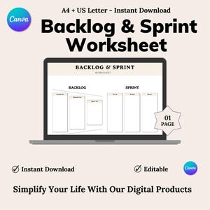 Sprint Vorlagen, Sprint & Backlog Arbeitsblatt, Team Arbeitsablauf Tracker, Scrum Master Werkzeuge, Aufgabenmanagment Werkzeuge, digitaler Download