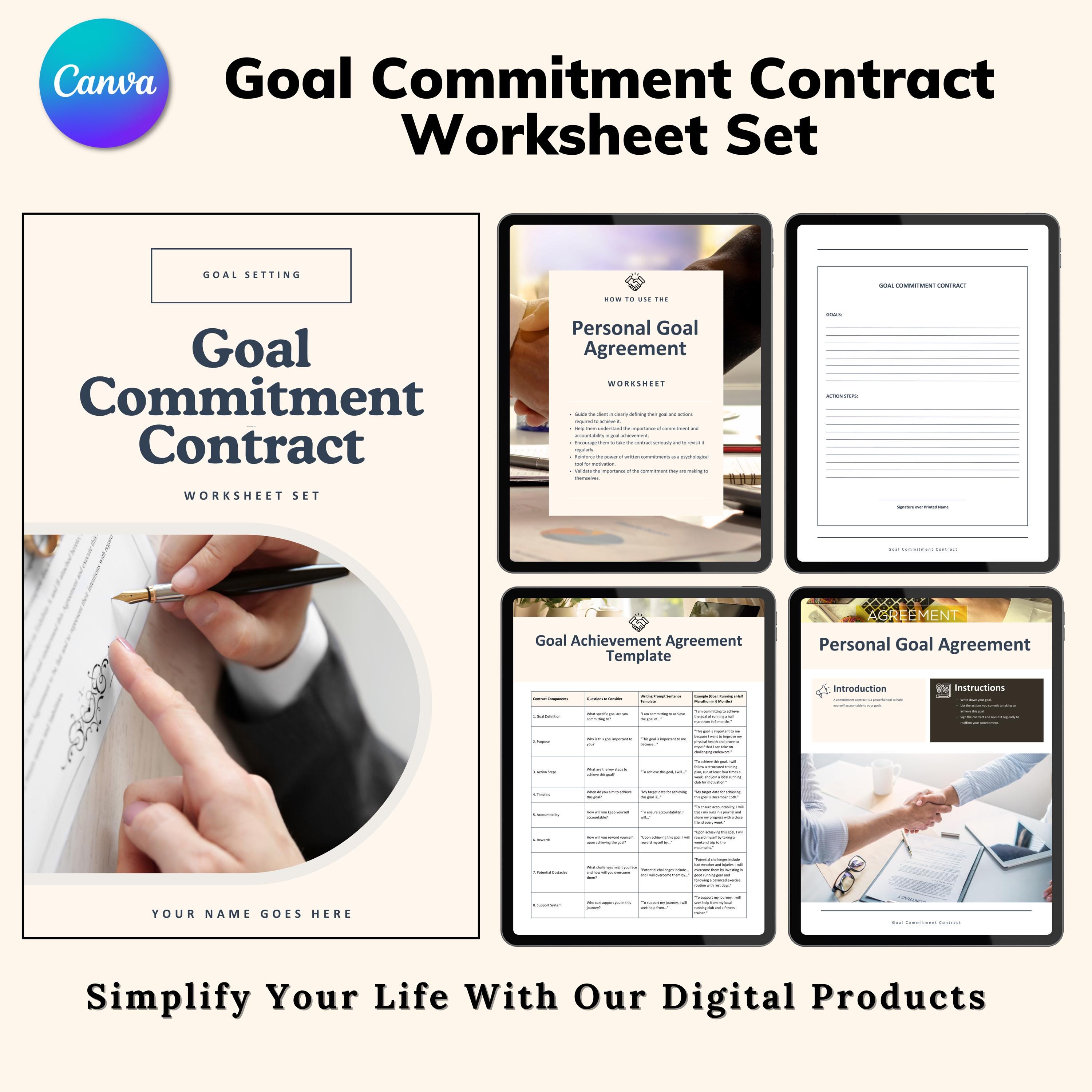 Contract Goal Posts Contract Agreement Worksheet Template, Smart Goal Worksheet Template ...