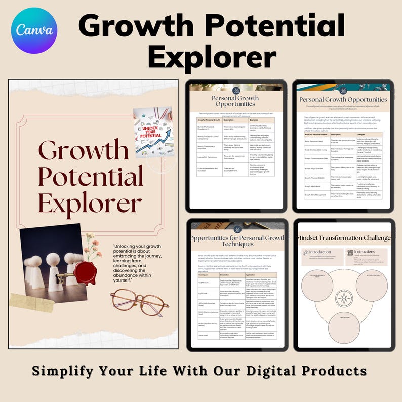 Personal Growth Goal Tracker, Growth Potential Explorer Template
