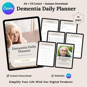 Demenzkranke-Planer, Demenz-Betreuer-Planer, Demenz-Tagebuch, Demenz-Printables-Aktivitäten, Digitaler Alzheimer-Planer