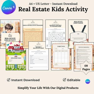 Planer, Planer für Kinder, Planer für neues Zuhause, Landkarte für Hausverkauf, sofortiger Download
