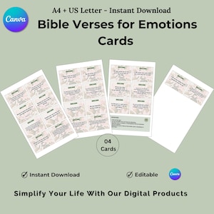 Tarjeta con versículos bíblicos, tarjetas de afirmación para el estudio bíblico, tarjetas de emociones con versículos bíblicos, tarjeta de oración cristiana, notas imprimibles con citas bíblicas