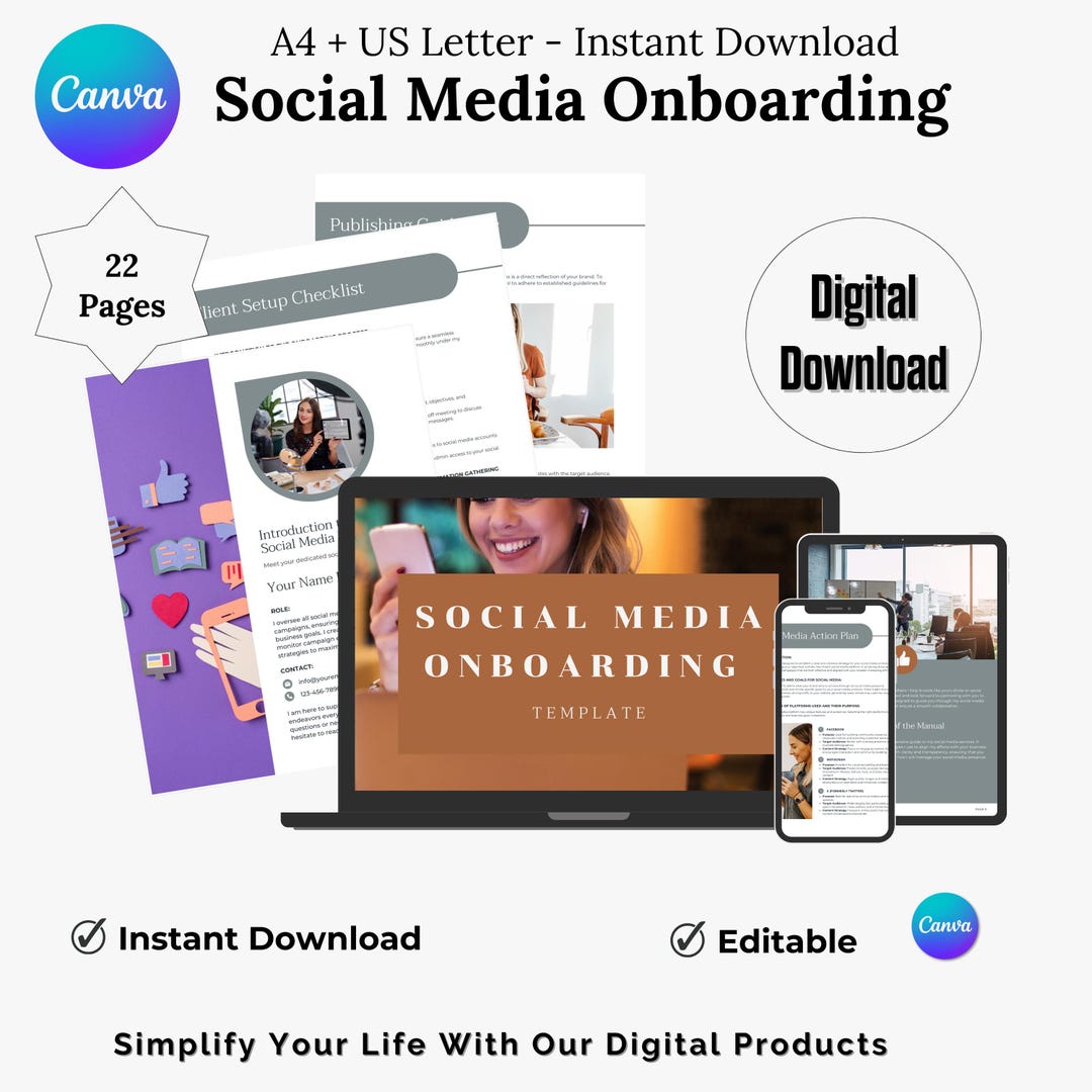 Social Media Onboarding Template, Client Onboarding Marketing Templates