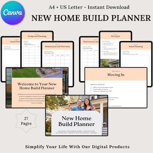 New Home Build Planner, Home Construction Plans, Building Project Organizer, Home Design Planner, Home Renovation Tracker, Instant Download