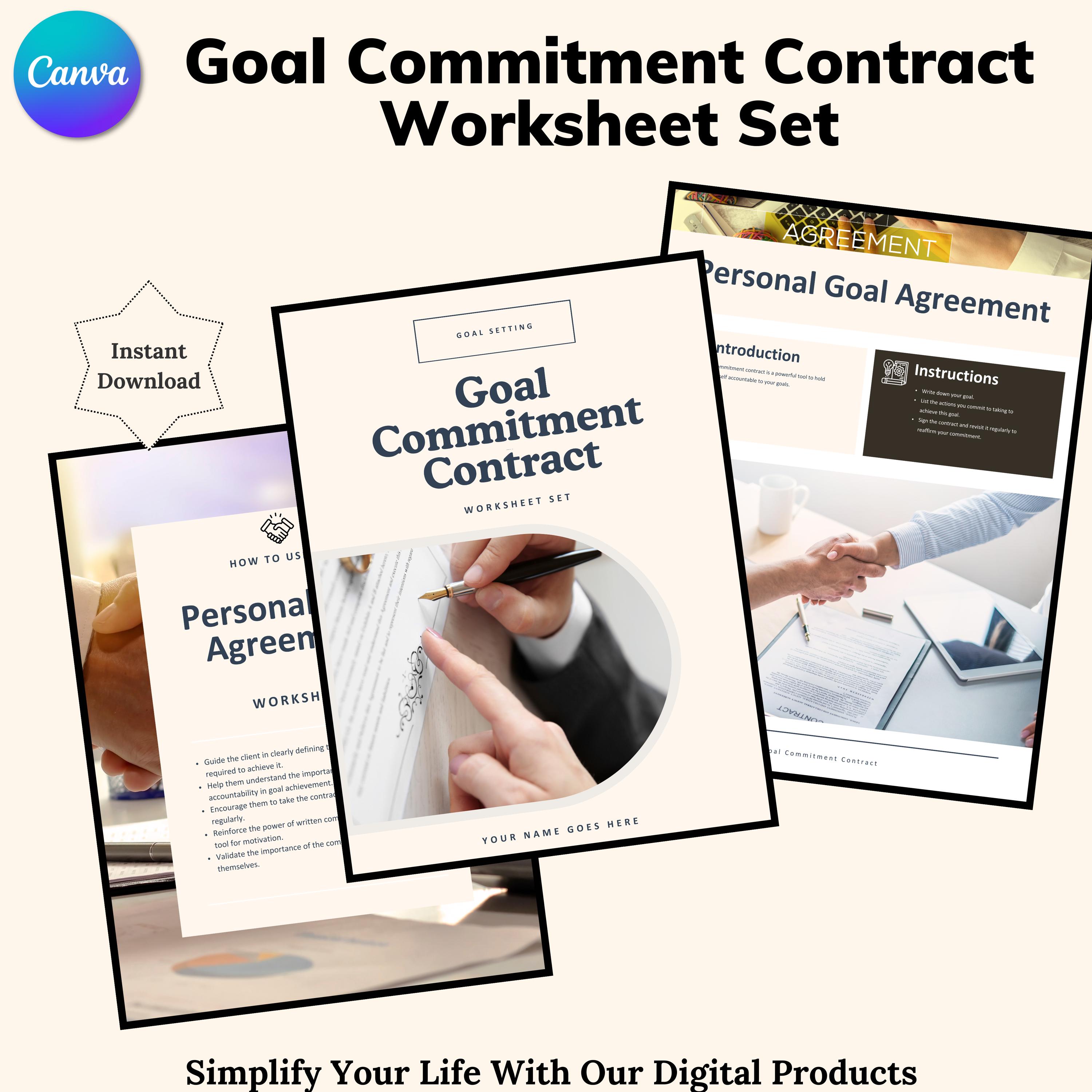 Contract Goal Posts Contract Agreement Worksheet Template, Smart Goal Worksheet Template ...