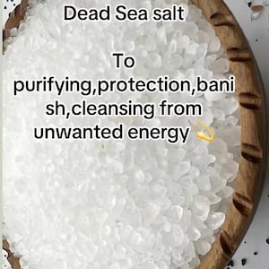Pure Dead Sea Salt 8oz – Spiritual Cleansing Bath, Protection Soak, Aura Healing, Detox Salt for Rituals