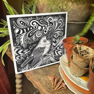 Party Borb | Bird Art Prints | Bird Illustration | Birds | Digital Art | Wildlife Prints | Cute Original Art | Square 8 x 8 Print