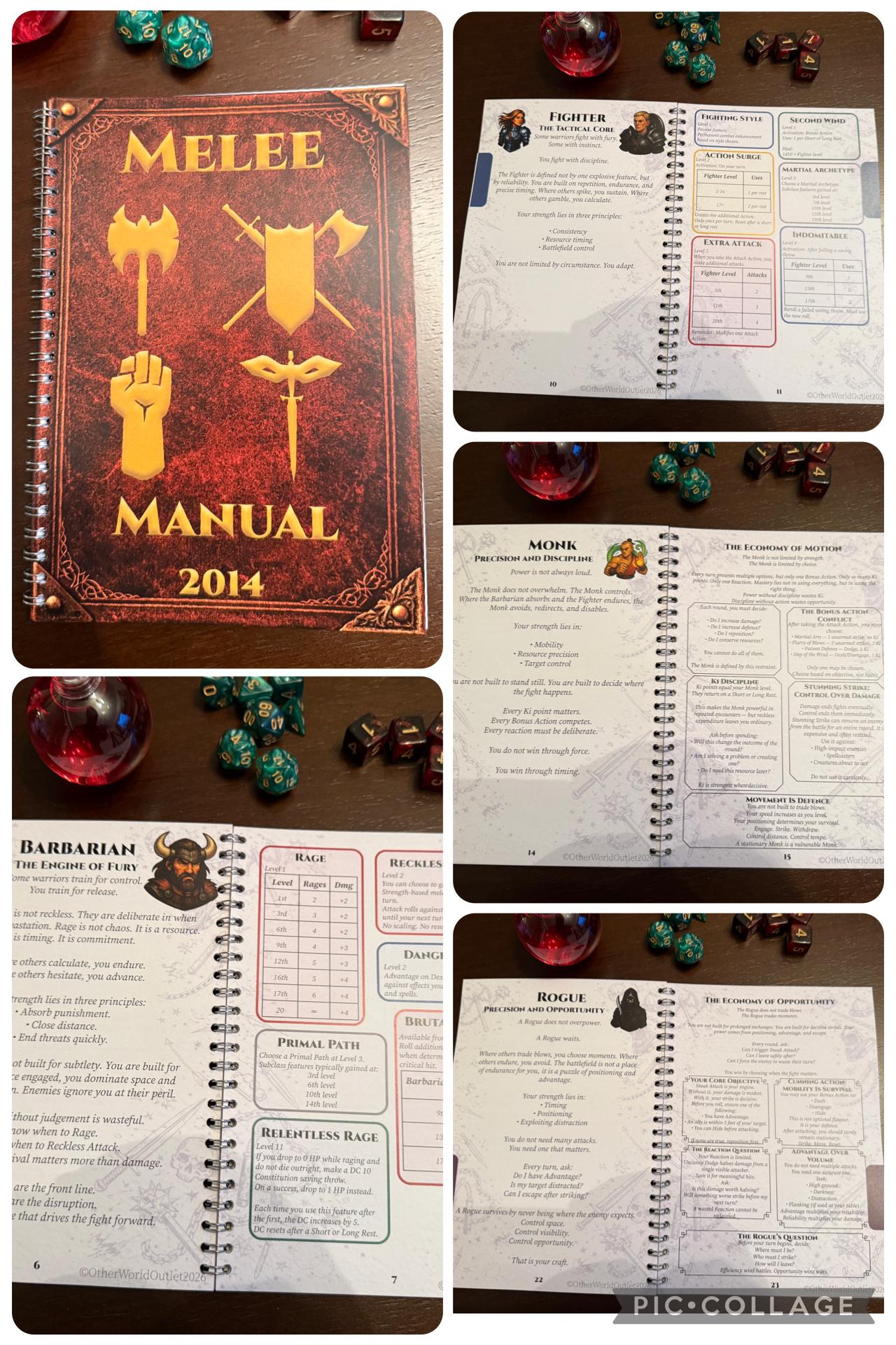 DND 5e 2014 Class Reference Books – Spellbooks & Melee Manual for ...