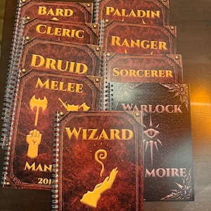 DND 5e 2014 Class Reference Books – Spellbooks & Melee Manual for Players