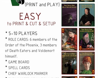 Secret Voldemort Board Game, Digital Print Party Games, Wizard World Funny Games, Mystery Games, Murder Mystery, Tabletop Games