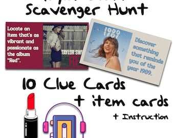 Taylor Scavenger Hunt - Teen Swifties Party Printable Games - T Swift Scavenger Hunt Through Taylor&#39;s Hits