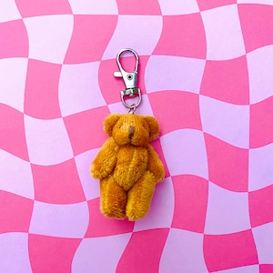 Brown Soft Bear Plush Keychain | kawaii bear keychain, plush keyring, plushie keychain, teddy bear bag charm, bear charm, stuffed animal
