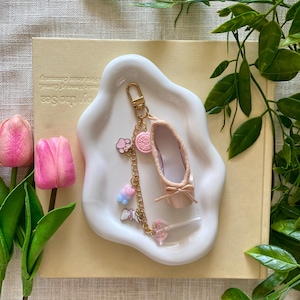 Ballerina Shoe Keychain: Pastel Bag Charm with Gummy Bears & Lollipop