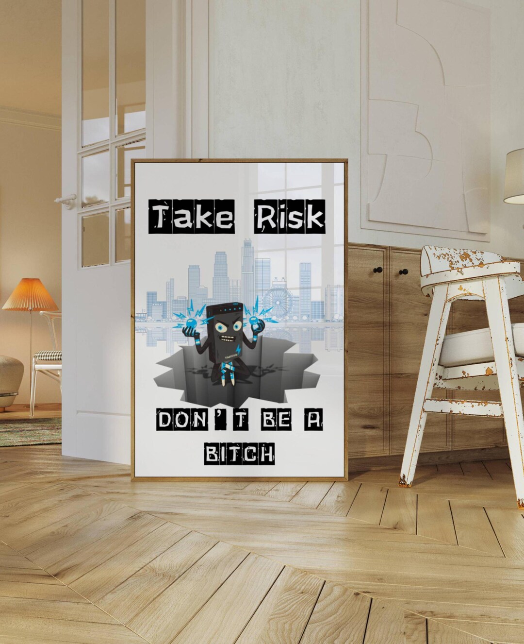 Take Risk Motivational Wall Print, Trendy Wall Art, Cute Wall Prints ...