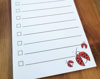 To Do List Magnet NotePad // Lucky Ladybugs