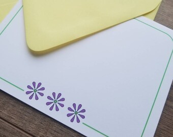 Note Card Set - Purple Flowers