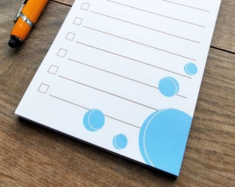 To Do List Magnet NotePad // Blue Circles