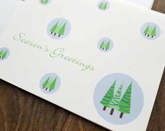 SALE // Holiday Card Set // Evergreen Trees