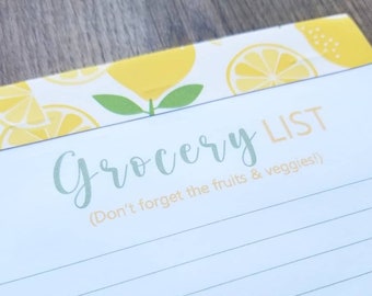 Grocery List Note Pad