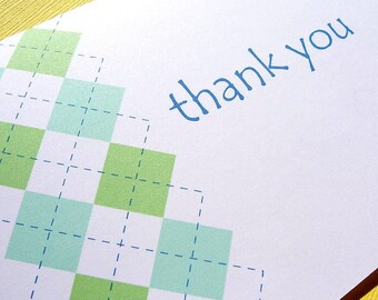 Thank You Cards - Argyle Print