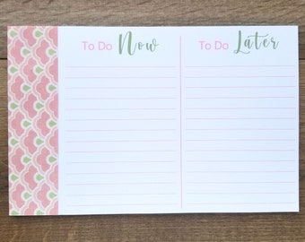 To Do List Note Pad // Pink and Green