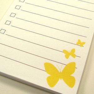 To Do List Magnet NotePad // Yellow Butterfly