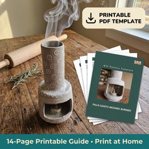 Printable Palo Santo Burner Template PDF, Stoneware Incense Holder Pattern, Slab Built Pottery Guide