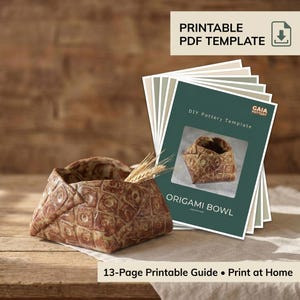 Printable Stoneware Bowl Template PDF, Slab Building Pattern, Origami Folded Clay Bowl, Pottery Guide