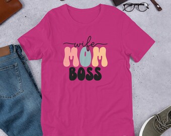 T-shirt Moglie Mamma Boss, t-shirt unisex, maniche corte, mamma, madre, mamma, compleanno, festa della mamma, regalo mamma, nonna, unica