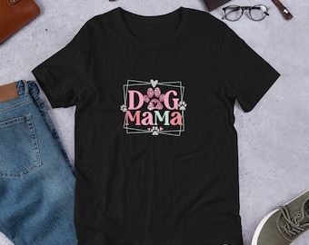 T-shirt Dog Mama, t-shirt unisex, maniche corte, mamma, mamma, mamma, compleanno, festa della mamma, regalo mamma, nonna, unica