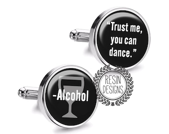 Trust Me, You Can Dance Funny Cufflinks, Groomsmen Wedding Gift, Anniversary Gift for Him, Boss Gift, Gag Gift, Handmade Mens Accessories