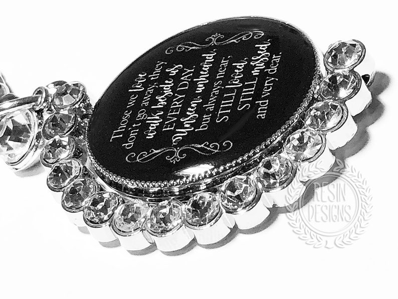 Wedding Memorial Pin Picture Bouquet Charm Something Blue Custom Photo Bouquet Charm Personalized Spinning Memory Picture Brooch