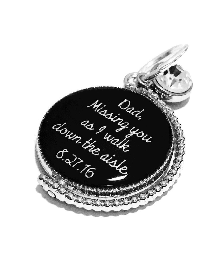 Wedding Bouquet Spinning Crystal Picture Charm, Personalized Memorial…