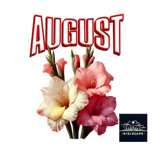 August Birth Flower Clipart: Gladiolus PNG (Digital Download)