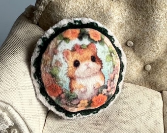 Tiny Hamster miniature pillow dollhouse decor | 1:12 scale | hand sewn round velvet fabric, chibi purple mini decor, Tiny Urchin