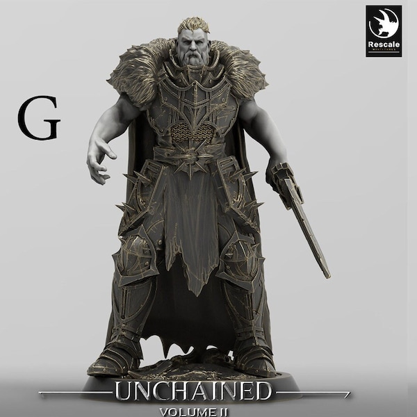 Unchained Commander | Unchained Volume 2 | Perfect for D&D, Wargaming, Tabletop Games, Painting | 28mm base | by Rescale Miniatures