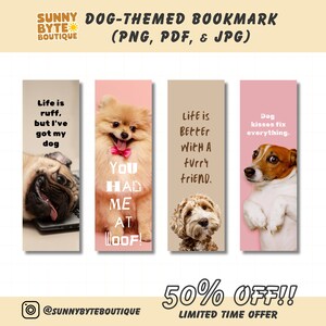 Dog bookmark, Funny Dog Quotes, Cute Bookmarks, Digital Bookmark printable, Book lover gift, Print on demand designs, png, jpg, pdf
