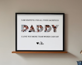 Daddy Photo Collage, Father's Day Gift, Dad Photo Frame, Customizable Picture Frame, Special Gift For Dad, Personalized Gift for Dad