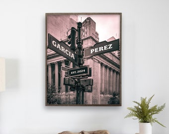 Street Sign Couple Gift for Engagement, Street Sign with Custom Names, Street Sign Wedding Gift for Couple, Bridal Shower Gift, Wedding Gift