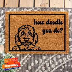 How Doodle You Do Doormat, Goldendoodle, Dog Gift, Dog Decor, Home Decor, Welcome Mat, Dog Saying, Dog Lover Gift, Home Gifts, Unique Gift